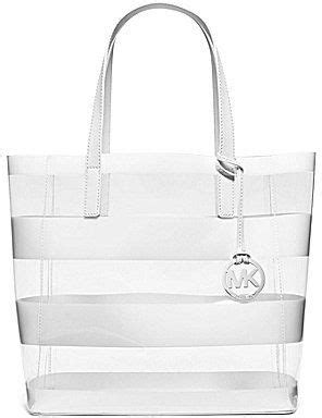 michael michael kors eliza striped clear medium beach tote